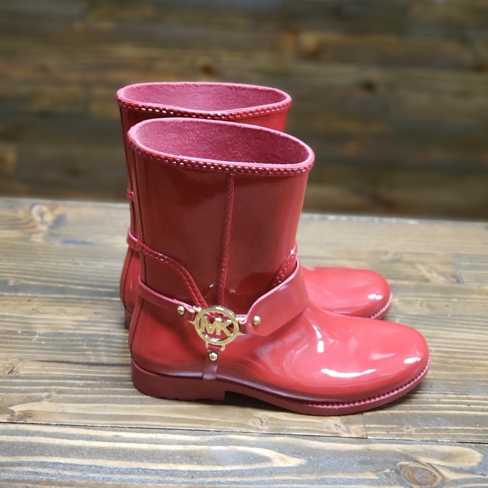 Michael Kors Women's Red Rain Boots US Size7 - Picture 3 of 6